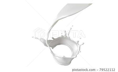 Milk splash, pouring or swirl with realistic drops Milk splash, pouring or swirl with realistic drops 79522112