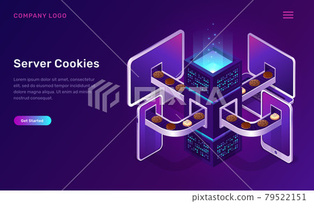 Server cookies technology, isometric concept 79522151