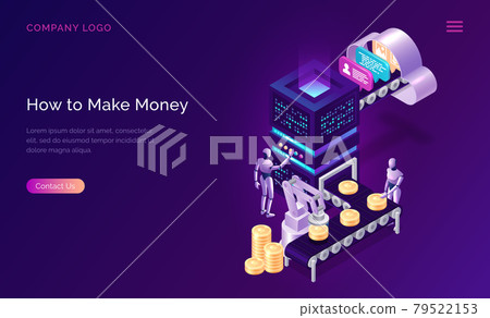 Make money, isometric concept metaphor 79522153