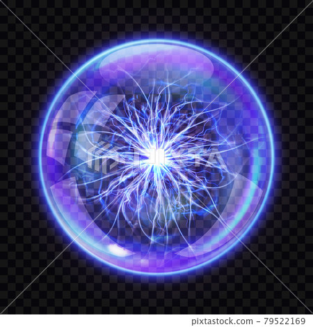 Magic ball with electric lightning inside, realistic Magic ball with electric lightning inside, realistic 79522169