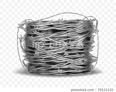 Coil of metal steel barbed wire with thorns 79522220