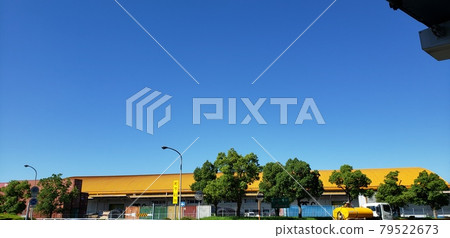 Warehouse by the blue sky and the sea Warehouse by the blue sky and the sea 79522673