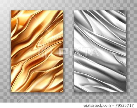 Foil golden and silver, crumpled metal texture Foil golden and silver, crumpled metal texture 79523717