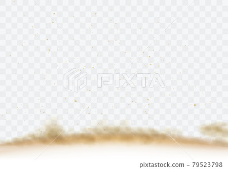Desert sandstorm, brown dusty cloud on transparent Desert sandstorm, brown dusty cloud on transparent 79523798