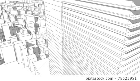 Building sketch architectural 3d illustration, Architecture building perspective lines 79523951
