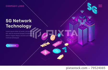 Smart city, 5G wireless network technology concept 79524085