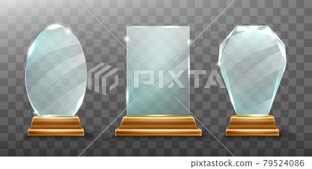 Glass trophy or acrylic winner award realistic 79524086