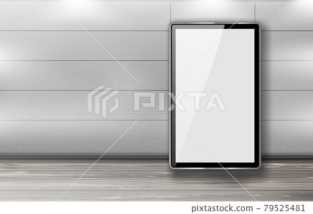 Blank billboards stand in row in office hallway Blank billboards stand in row in office hallway 79525481