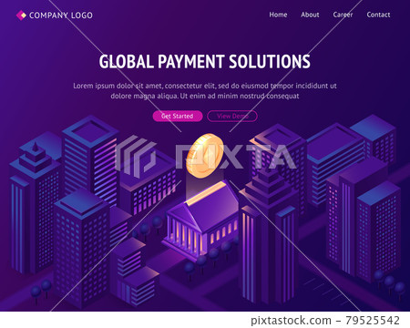 Global payment solutions isometric landing page 79525542