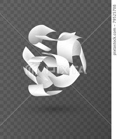 Fly papers set. falling and flying white sheets 79525708