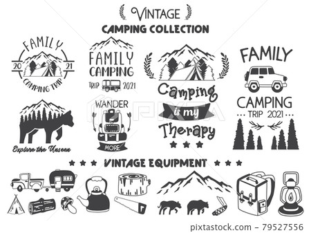 Camping quote illustration Vector for banner 79527556