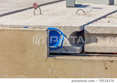Picture of construction site with precast concrete walls and slabs Picture of construction site with precast concrete walls and slabs 79528376