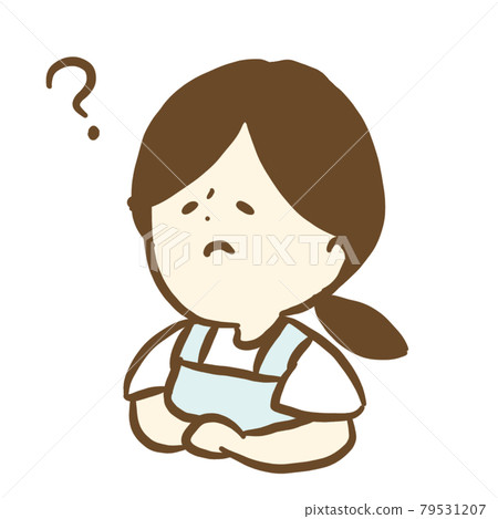 Thinking about a woman who looks like a housewife or a nursery teacher 79531207
