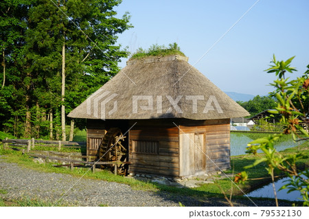 Original scenery of Japan Tono heritage Yamaguchi water wheel Original scenery of Japan Tono heritage Yamaguchi water wheel 79532130