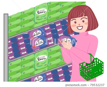Women buying sanitary products Women buying sanitary products 79532237