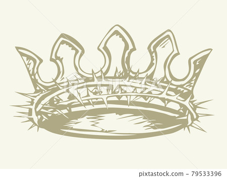 Precious golden crown with thorns. Vector drawing Precious golden crown with thorns. Vector drawing 79533396