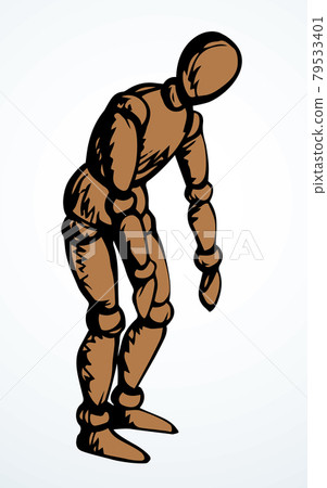 Man is a puppet. Vector drawing Man is a puppet. Vector drawing 79533401