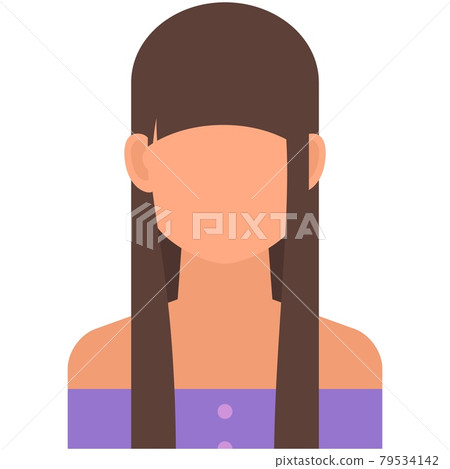 Fashion woman avatar icon vector isolated on white Fashion woman avatar icon vector isolated on white 79534142