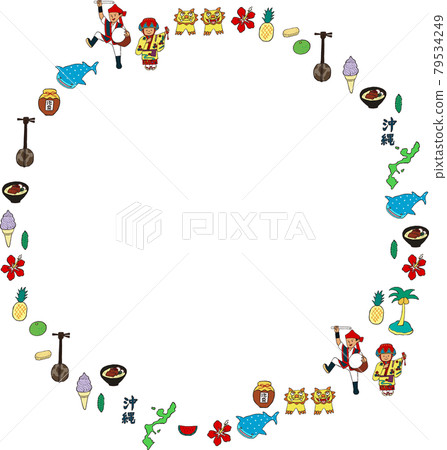 Clear main line Okinawa icon round frame Clear main line Okinawa icon round frame 79534249