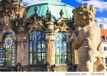 Famous Zwinger museum and Gallery in Dresden - one of the most magnificent Baroque buildings in Germany. 79534839