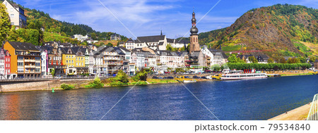 Travel and landmarks of Germany - medieval town Cochem popular for river cruises 79534840