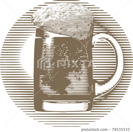 Beer mug. Engraving style. Design for t-shirt,... - Stock Illustration  [79535535] - PIXTA
