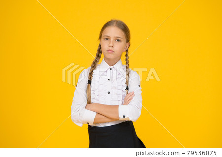 take her studies seriously. modern education concept. 79536075