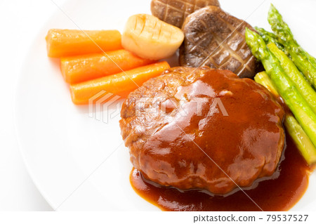 Stewed hamburger. (White background) Stewed hamburger. (White background) 79537527