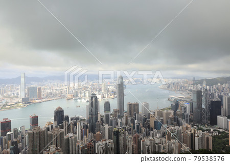 sunny day at kowloon, cloudy at island hong kong, 11 Jue 2021 sunny day at kowloon, cloudy at island hong kong, 11 Jue 2021 79538576