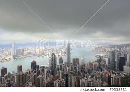 sunny day at kowloon, cloudy at island hong kong, 11 Jue 2021 sunny day at kowloon, cloudy at island hong kong, 11 Jue 2021 79538581