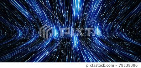 鮮豔細緻的全景景觀圖：科技光束特效背景（3D CG 渲染數位插圖） 79539396