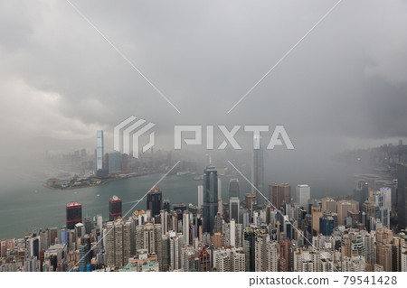Viewpoint on The Peak at rain sky and cloud, hong kong 11 Jue 2021 Viewpoint on The Peak at rain sky and cloud, hong kong 11 Jue 2021 79541428