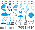 Raindrops_Waterdrops_Drops_Sweat_Icons_Vector_Clouds_Umbrellas_Boots_Cloud_Lines_Decorative Rules_Frames_Simple_Set 79541610