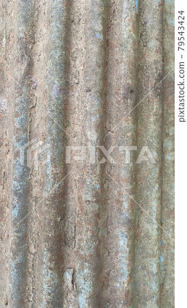 Corrugated iron plate rusted by rain Corrugated iron plate rusted by rain 79543424