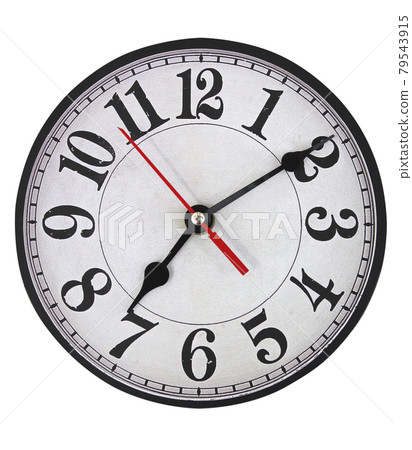 Round clock isolated on white background. Minimal concept. 79543915