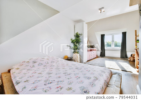 Beautiful interior design of modern and cozy bedroom 79544031