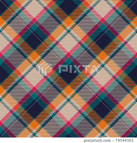 Seamless pattern of scottish tartan plaid. Repeatable background with check fabric texture. Vector backdrop striped textile print. 79544301