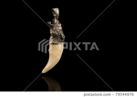Large carved stylish natural decoration on the neck, amulet, necklace, pendant made of a bear fang Large carved stylish natural decoration on the neck, amulet, necklace, pendant made of a bear fang 79544976