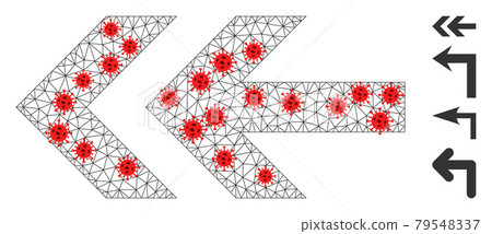 Polygonal Carcass Arrow Left Icon with Covid Nodes Polygonal Carcass Arrow Left Icon with Covid Nodes 79548337