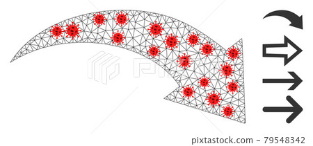 Polygonal Network Redo Icon with Virus Items Polygonal Network Redo Icon with Virus Items 79548342