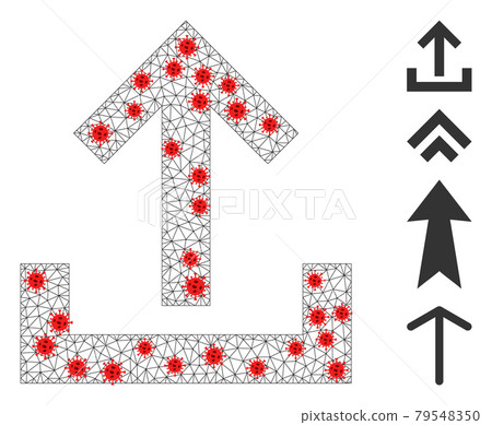 Polygonal Wire Frame Upload Pictogram with Infectious Nodes Polygonal Wire Frame Upload Pictogram with Infectious Nodes 79548350