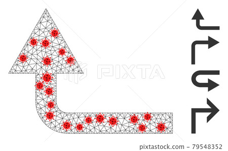 Polygonal Mesh Turn Forward Pictogram with Infectious Items Polygonal Mesh Turn Forward Pictogram with Infectious Items 79548352