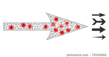 Polygonal Carcass Sharp Arrow Right Icon with Pathogen Centers Polygonal Carcass Sharp Arrow Right Icon with Pathogen Centers 79548898