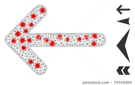 Polygonal Carcass Arrow Left Icon with Infection Centers Polygonal Carcass Arrow Left Icon with Infection Centers 79548904