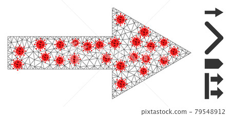 Polygonal Mesh Arrow Right Pictogram with Infectious Nodes Polygonal Mesh Arrow Right Pictogram with Infectious Nodes 79548912