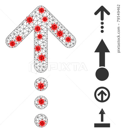 Polygonal Carcass Send Up Pictogram with Covid Centers 79549462