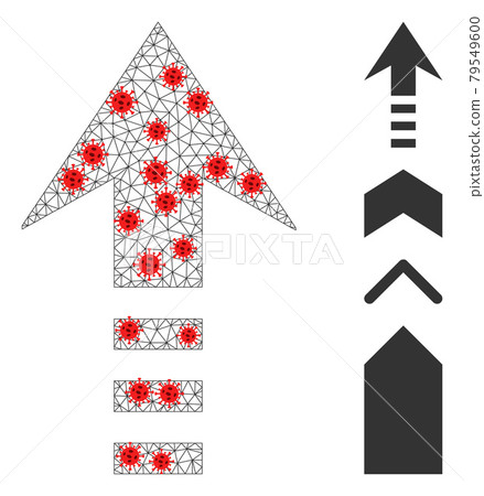 Polygonal Mesh Send Up Pictogram with Covid Centers Polygonal Mesh Send Up Pictogram with Covid Centers 79549600