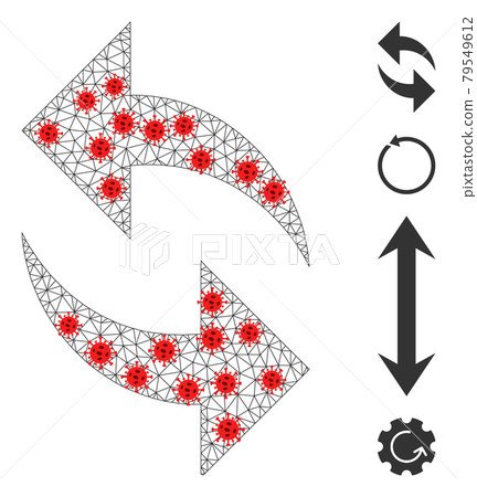 Polygonal Mesh Refresh Pictogram with Coronavirus Items 79549612