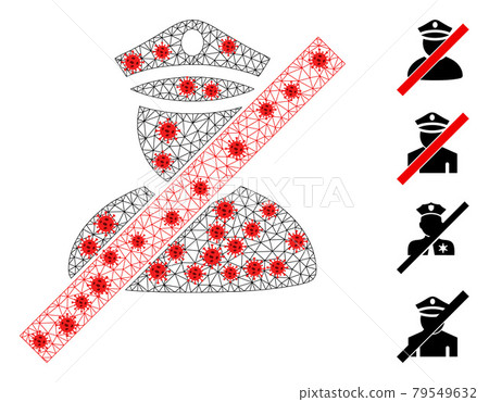 Polygonal Network Wrong Police Man Pictogram with Infection Nodes 79549632