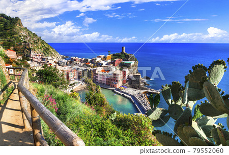 Colorful Vernazza traditional fishing village. Italy Colorful Vernazza traditional fishing village. Italy 79552060